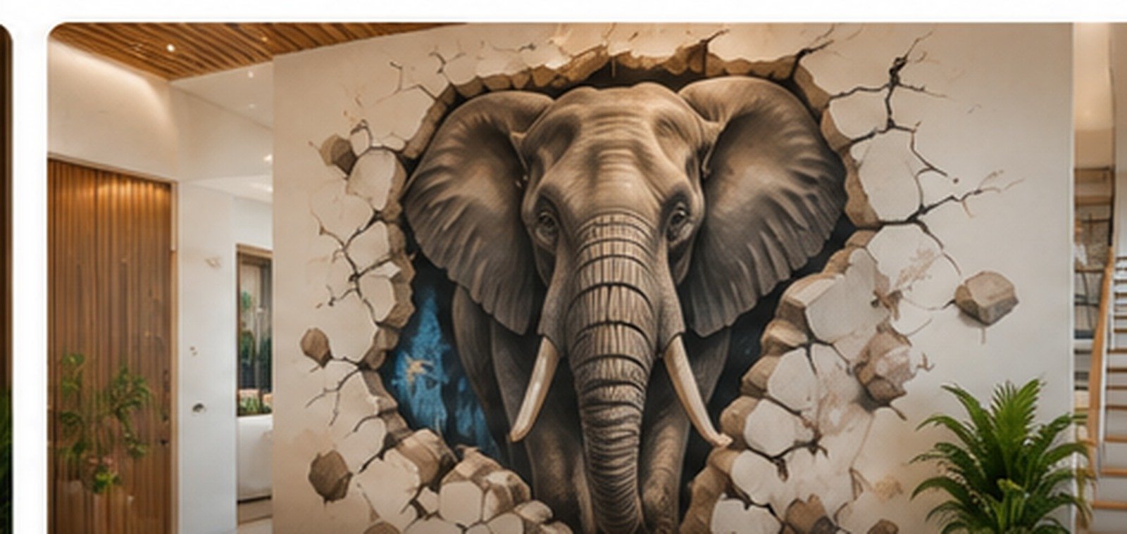 3D Realistic Elephant Mural