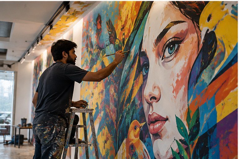 School Wall Painting visual