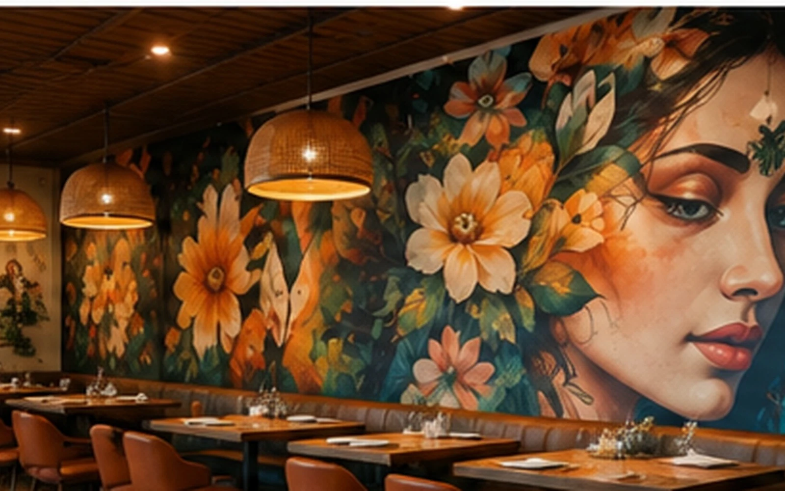 Hotel & Restaurant Wall Art realistic project example